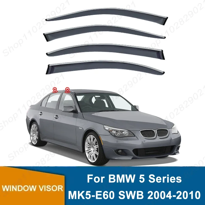 Window Visor For BMW 5 Series MK5-E60 SWB 2004-2010 Short Wheelbase Weathershield Sun Rain Deflector Guard Car Window Deflector