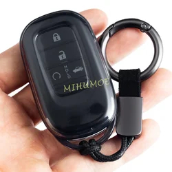 For Honda Vezel Civic 11th Accord CR-V HR-V Pilot ZR-V 2023-2025 Black Transparent Car Key Fob Case Cover Keychain Accessories