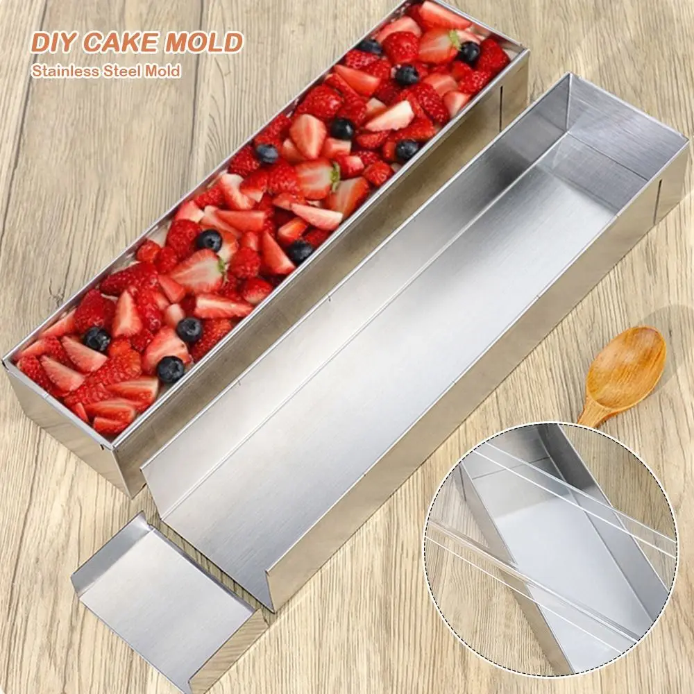 Molde de pastel de Tiramisú con forma rectangular, superficie antiadherente, Base extraíble, molde para hornear antiadherente, herramientas profesionales DIY, molde para Mousse