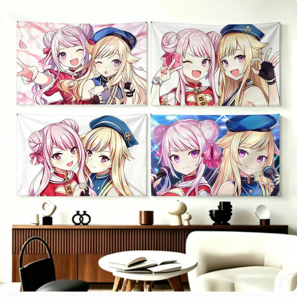 COOL H-HIMEHINA Tanaka Hime Suzuki Hina   Flags Wall Hanging Background Art Banner for Bedroom Home Outdoor Decor