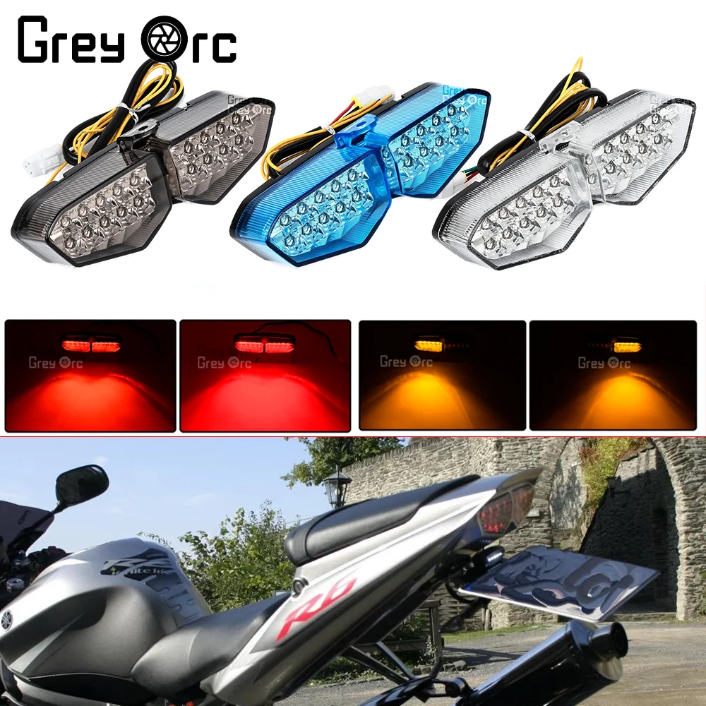 Motorcycle LED taillights, brake and Turn Signals Integrated For Yamaha YZF-R6 2003-2005 YZF-R6S 2006-2007 XTZ-1200 2012-2014