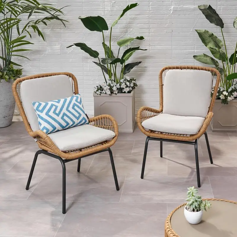 Set of 2 Patio Chairs with Cushions - Outdoor Seating for Comfort and Style