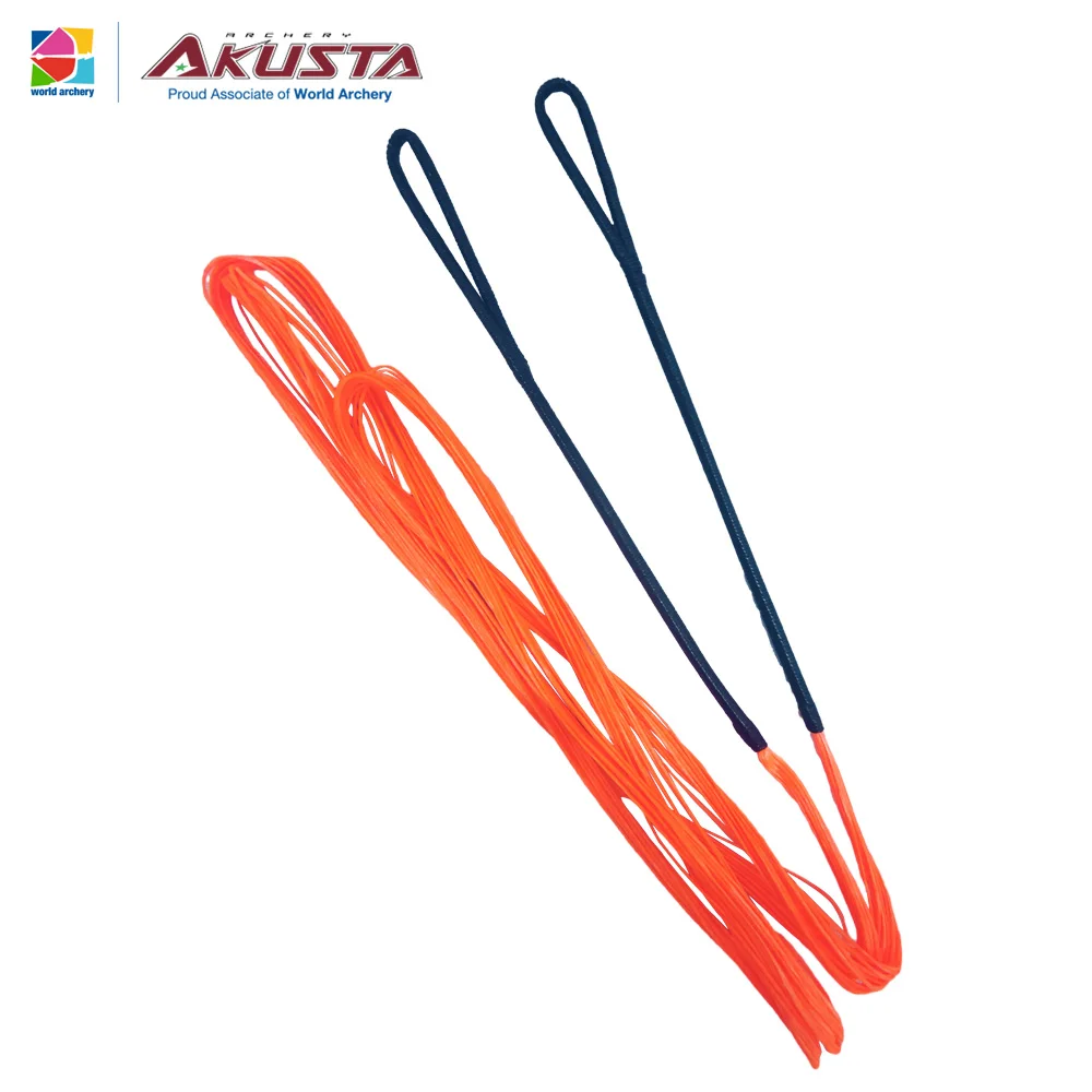 Akusta Recurve 활 스트링, 빠른 비행 소재, BCY 652, 16 가닥 주황색 사용, 48-70 인치 활