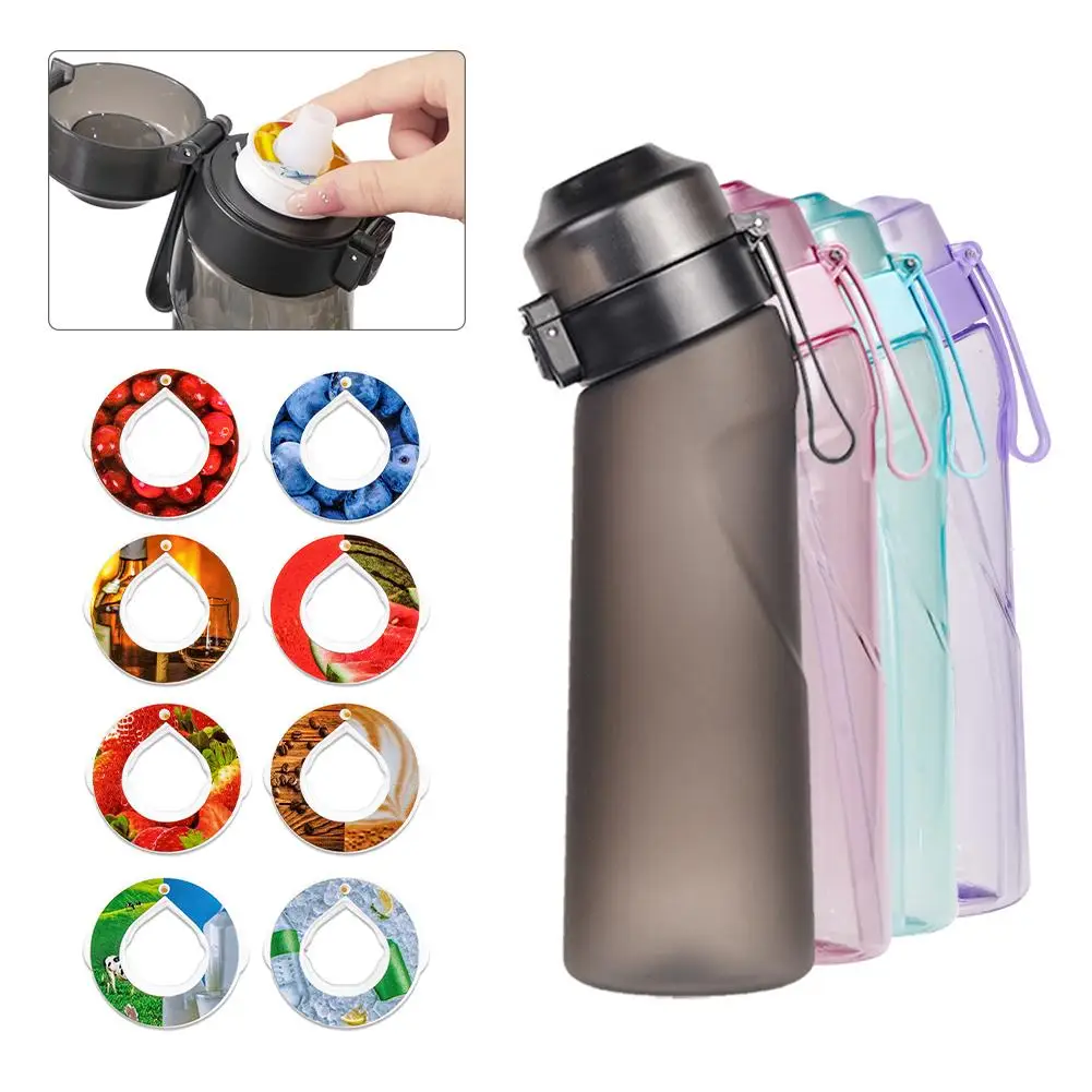 650ML Outdoor Sports Fitness Water Multi-Flavor Fragrance Ring Flavorable Drinking Water Artifact Large Capacity Sippy Bottle