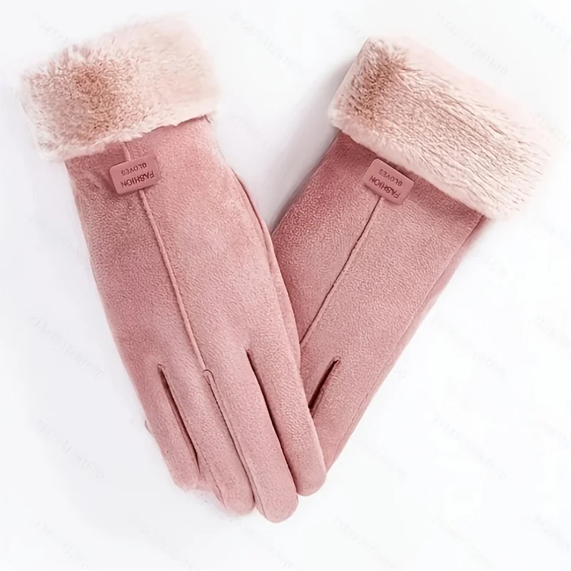 Ladies' Warm Touch Screen Gloves, Suitable for Winter Cold Protection, Suitable for Smartphone Use and Outdoor Activities
