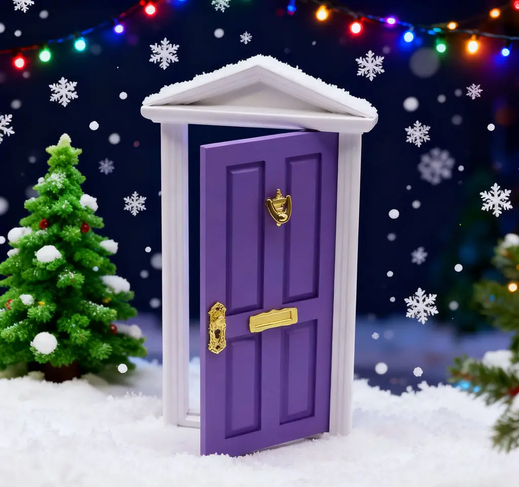 2025 Modny Domek dla Lalek 1:12 Kolorowe Drzwiczki z Wieżą - Mini Drzwiczki DIY do Dekoracji Świątecznych i Mikro Scen oraz Dekoracji OB11