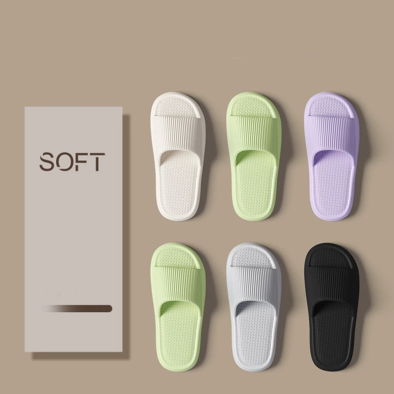 

Women Summer Concise EVA Slippers Men Soft Home Slides Couples Bathroom Non-slip Sandals Adults Comfortable Outdoor Beach Shoes