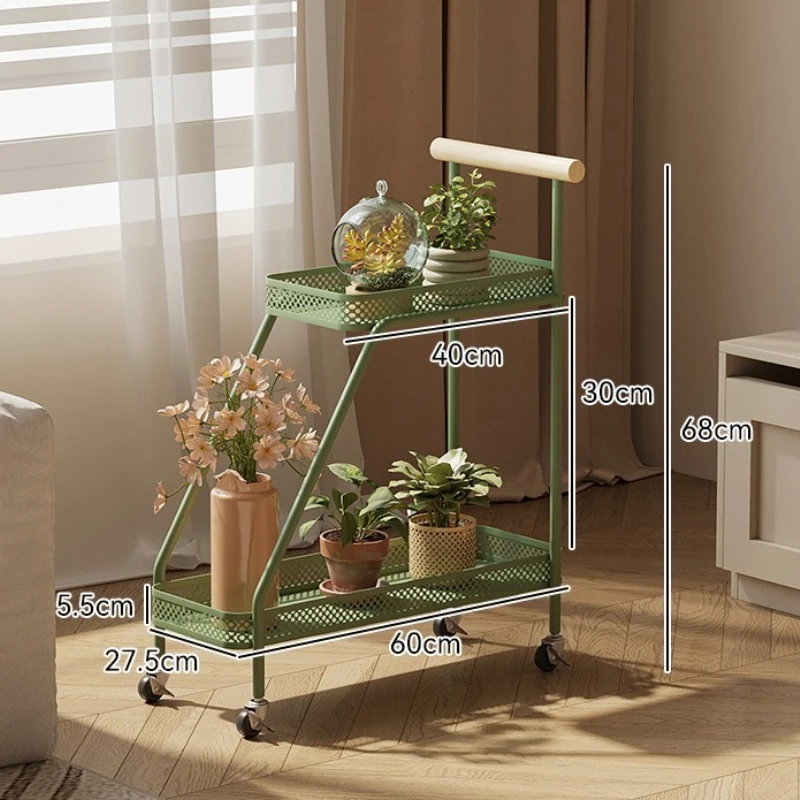 Rak Tanaman Balkon Dekorasi Taman Rak Bunga Bergerak Rak Penyimpanan Logam Rak Pot Bunga Furnitur Taman Luar Ruangan Rumah Tangga