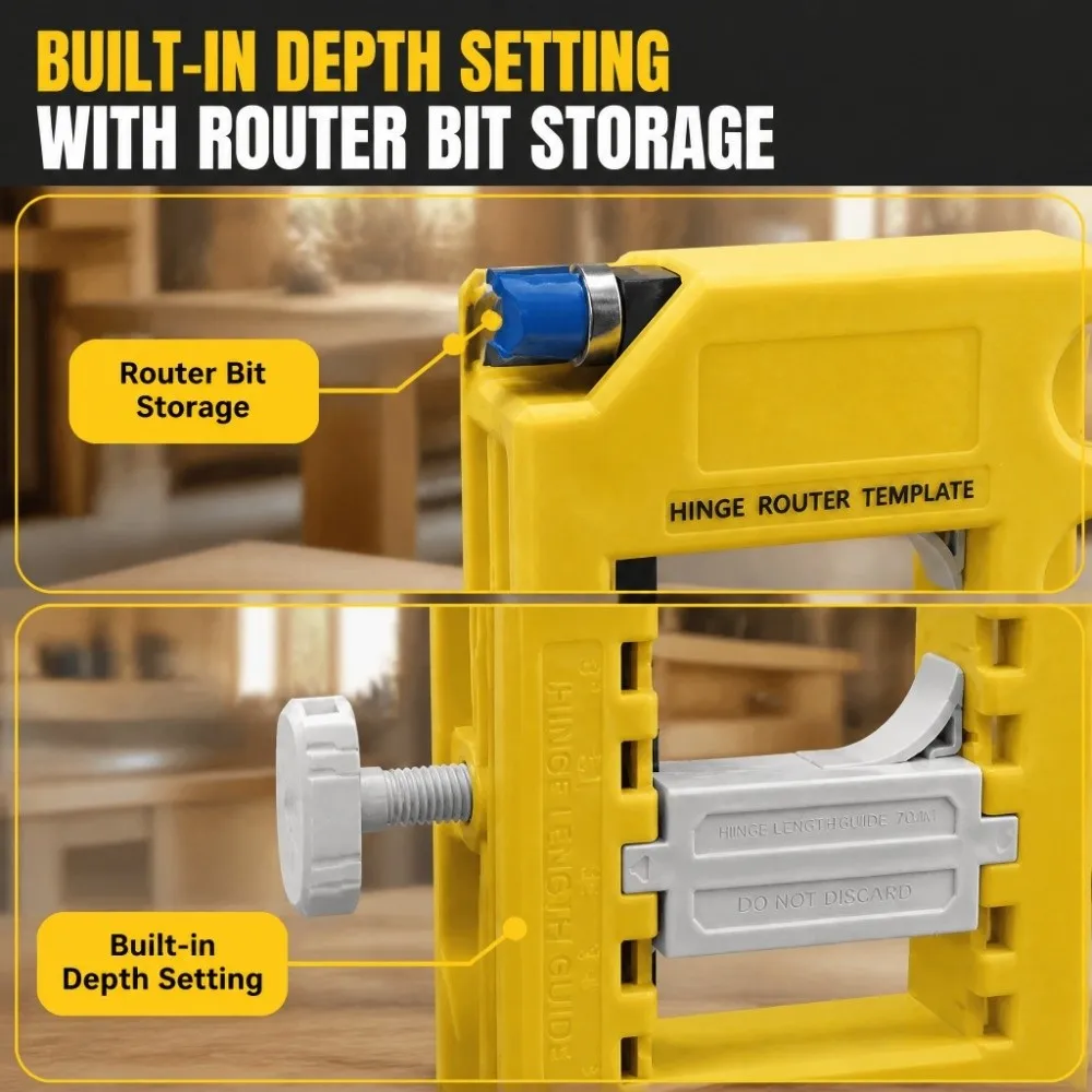 Practical Plastic Door Hinge Jig Square Portable Door Hinge Router Template Adjustable Door Hinge Mortiser Door Installation