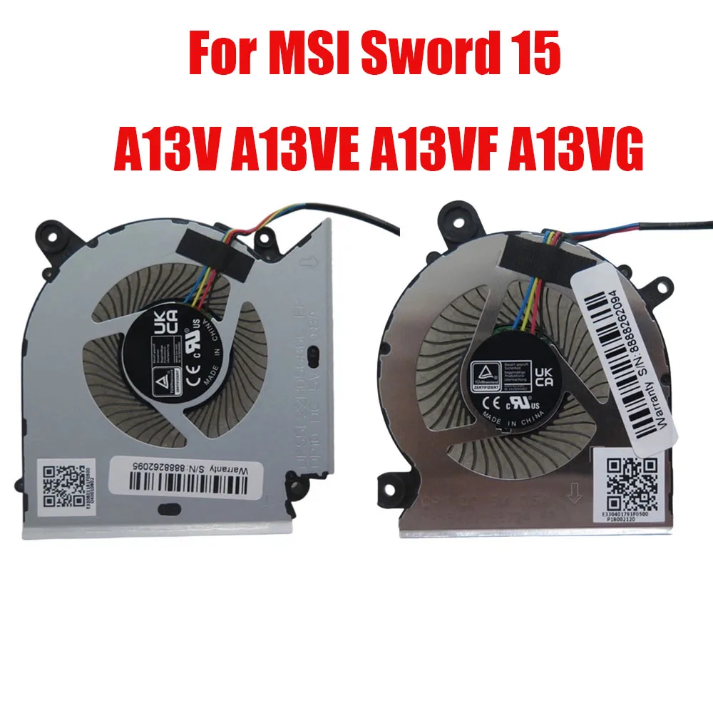 For MSI Sword 15 A13V A13VE A13VF A13VG 1.0A 5VDC 4PIN 4Lines Laptop CPU GPU Fan New
