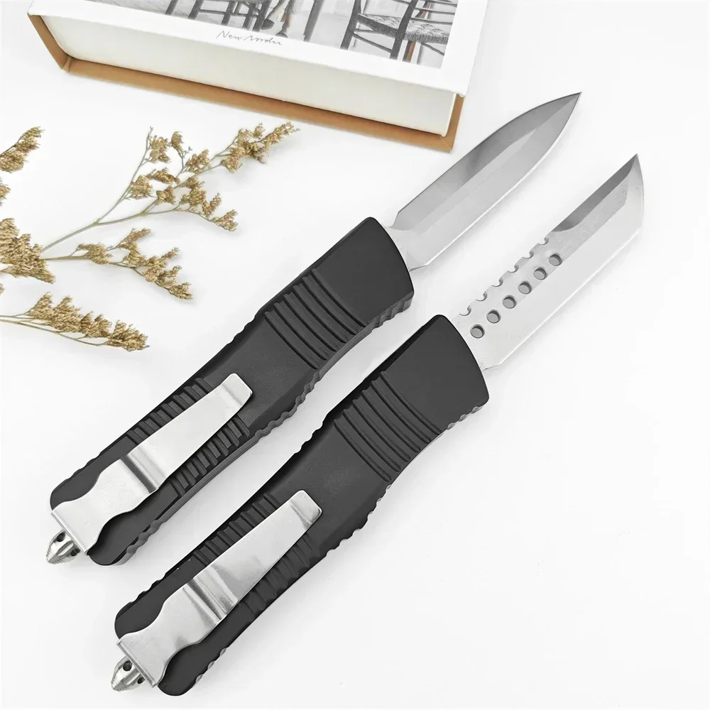 Mini AU TO Knife Quick Assist Open D2 Blade Aluminum Handle Outdoor Knife Hunting Camping Tactical Military Tool