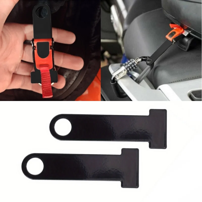 2pcs Helmets Strap Steel Ring Locks Motorcycle Bicycle Extensions Buckle Padlock Connector Anti-Theft Helmets Lock Accessories