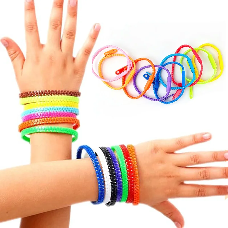 Fidget Zipper Bracelets Sensory Toys For Kids Boys Girls Birthday Gifts Classroom Prizes Party Favors Easter Egg Fillers