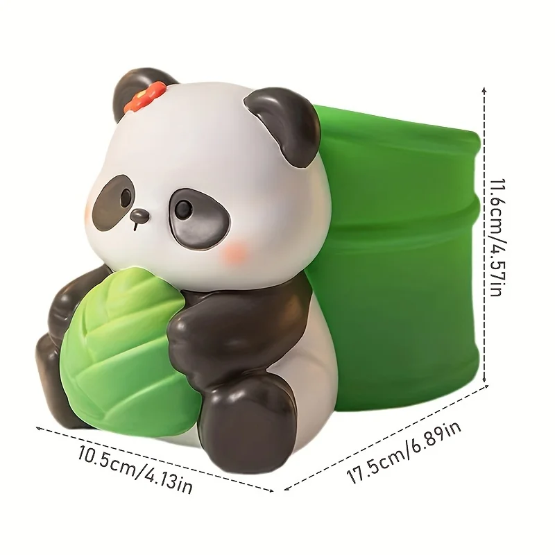 Panda Pen Holder, Ornament Supplies Office Desktop Decoration  Pen Holder, Gift, Resin Ornament Duck Decoden cream Resin charms