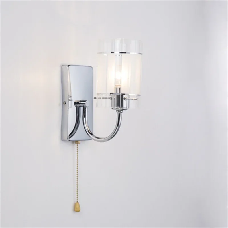 

Modern Simple Glass Single Head Bedside Aisle Light Engineering Wall Lamp Lamp Lighting Wholesale Hotel Room Wall Lamp