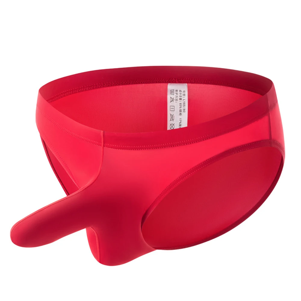 

Homme Slip Underwear Men Briefs Ice Silk Low Waist Men\\'s Elephant Nose Pouch Quick Dry Seamless Sexy Soft Solid