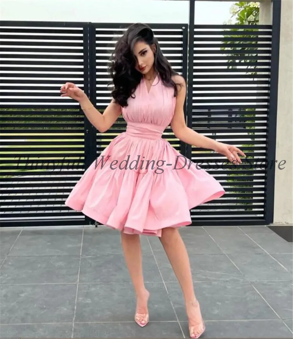 Thinyfull Een Lijn Korte Tulle Prom Dresses Lange Mouwen Dubai Formele Party Dress Pleats Meisje Homecoming Jurken Voor Graduation