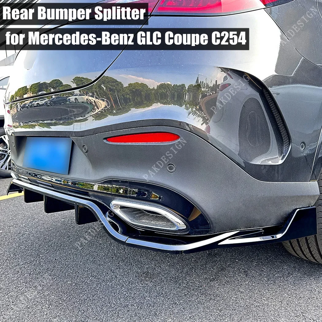 Rear Splitter With Vertical for Mercedes-Benz GLC Coupe C254 GLC 300 GLC 400 2023 2024 Rear Bumper Diffuser Bodykit Maxton Style