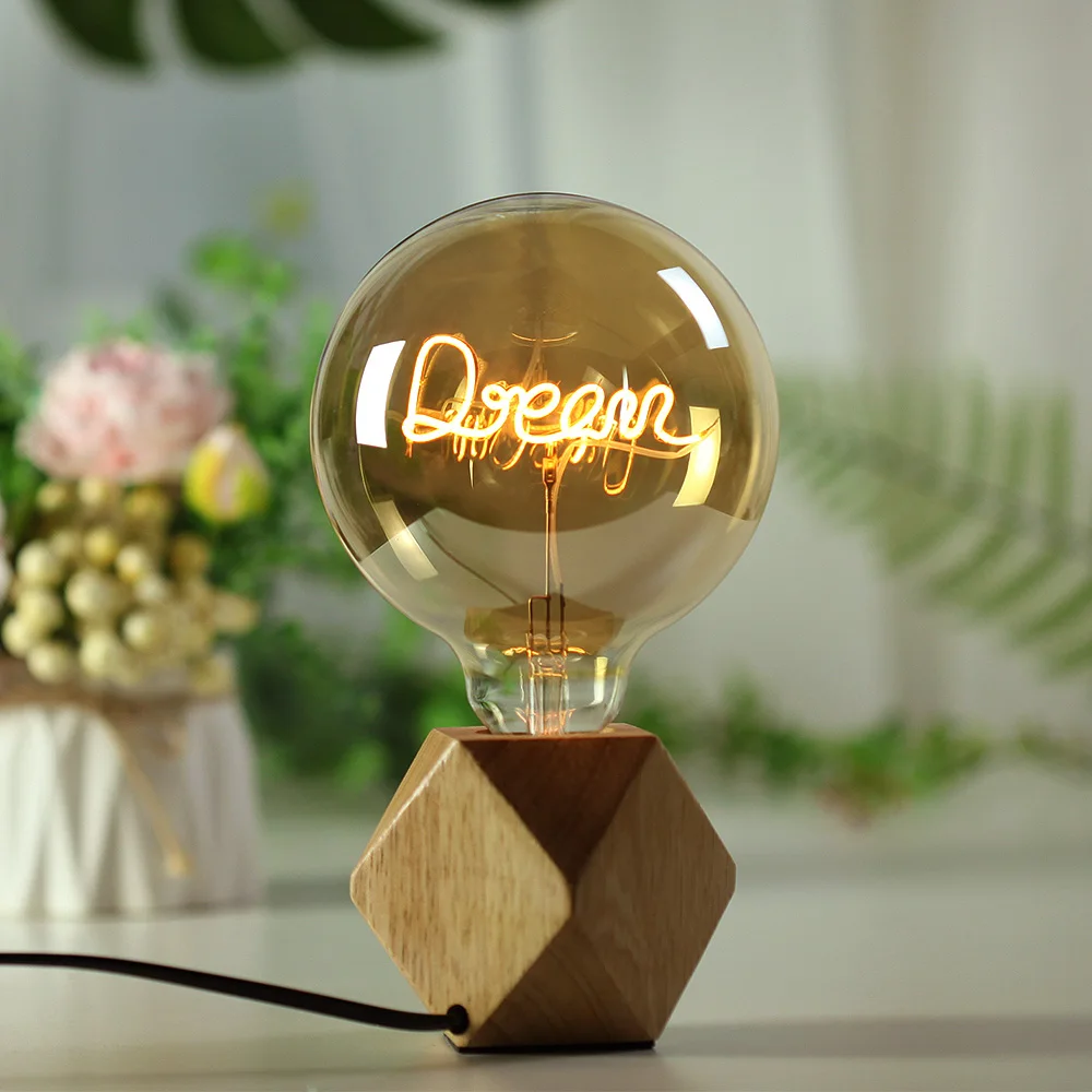 Imagem -02 - Tianfan-led Edison Lâmpada com Lâmpada de Amor Alfabeto Home Dream Base de Parafuso E27 Âmbar Regulável Iluminação Decorativa 110v 220v G125