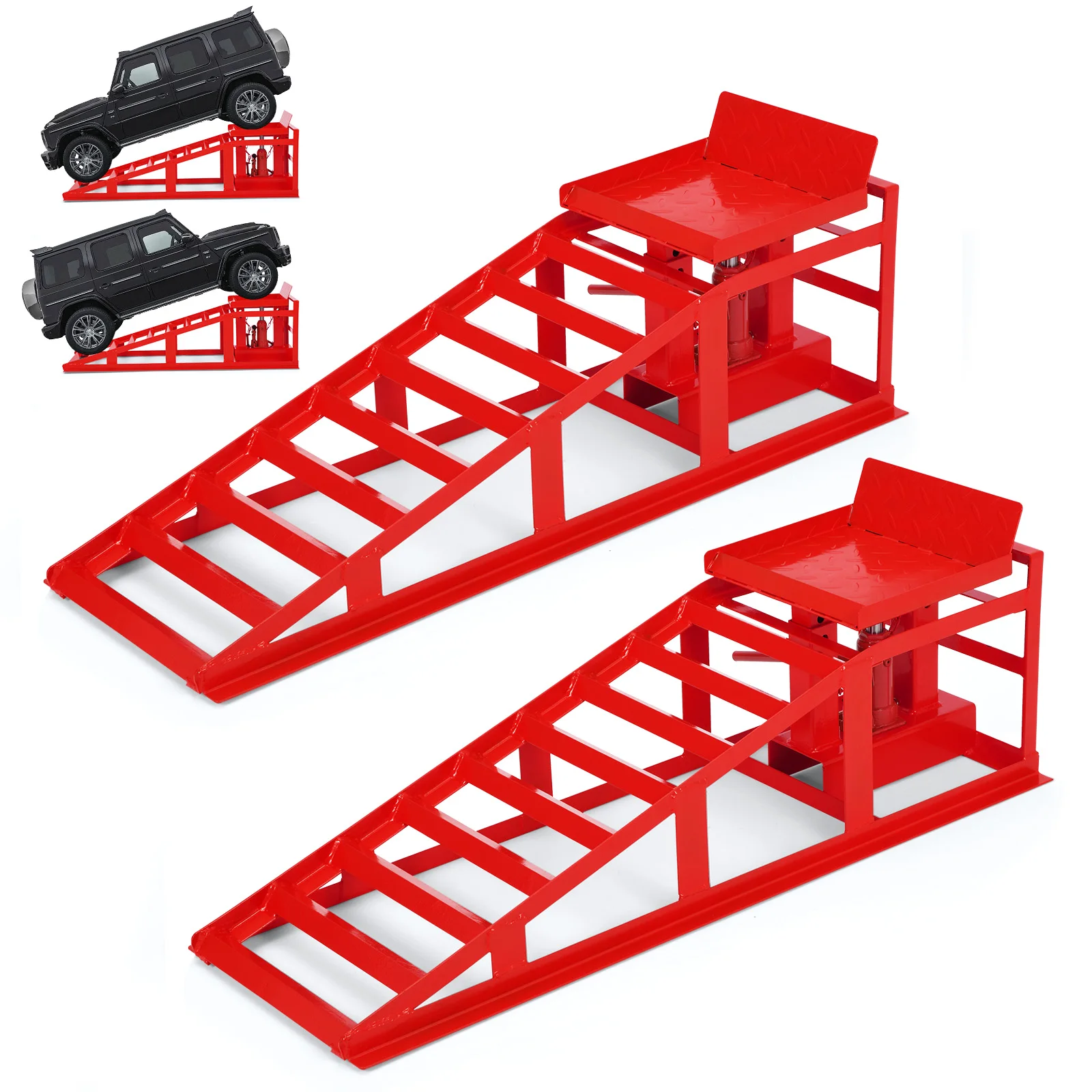 5-Ton Heavy-Duty Hydraulic Car Ramps (2-Pack) – Adjustable 11.6