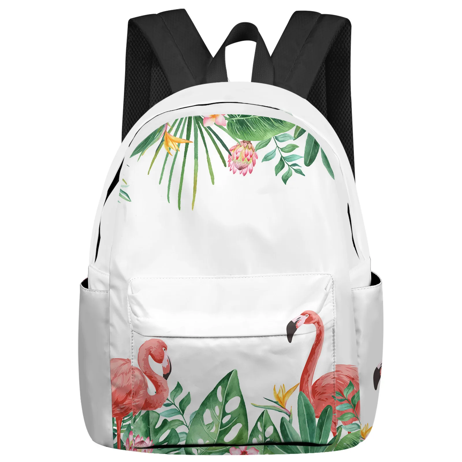 

Tropical Plants Flamingos Palm Leaves Backpack School Bags for Teenagers Students Laptop Bag Women's Casual Travel Backpack