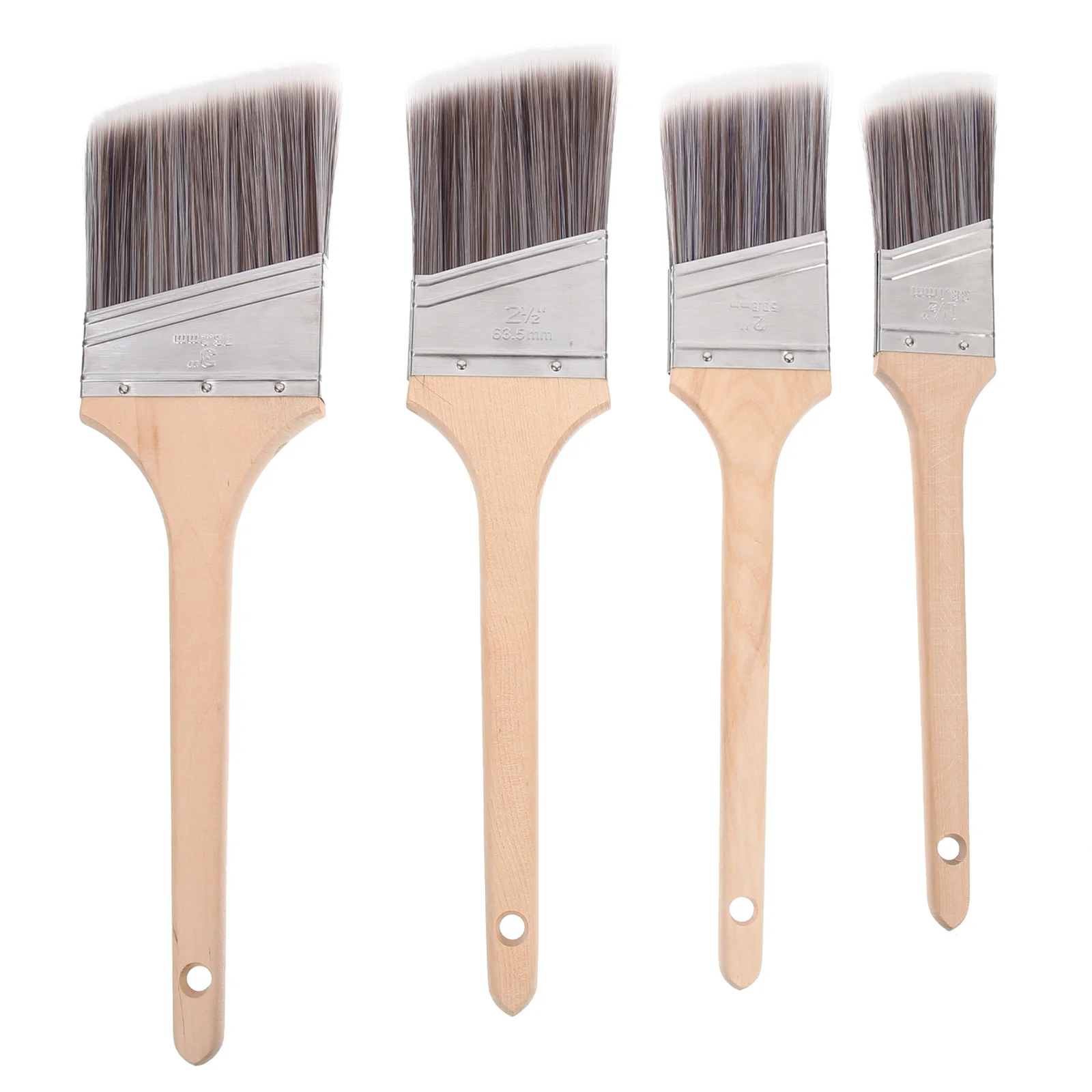 

4pcs Paint Brushes Household Wooden Handle Watercolor Oil Painting Comfortable Term Use No Burrs Craft for Kids