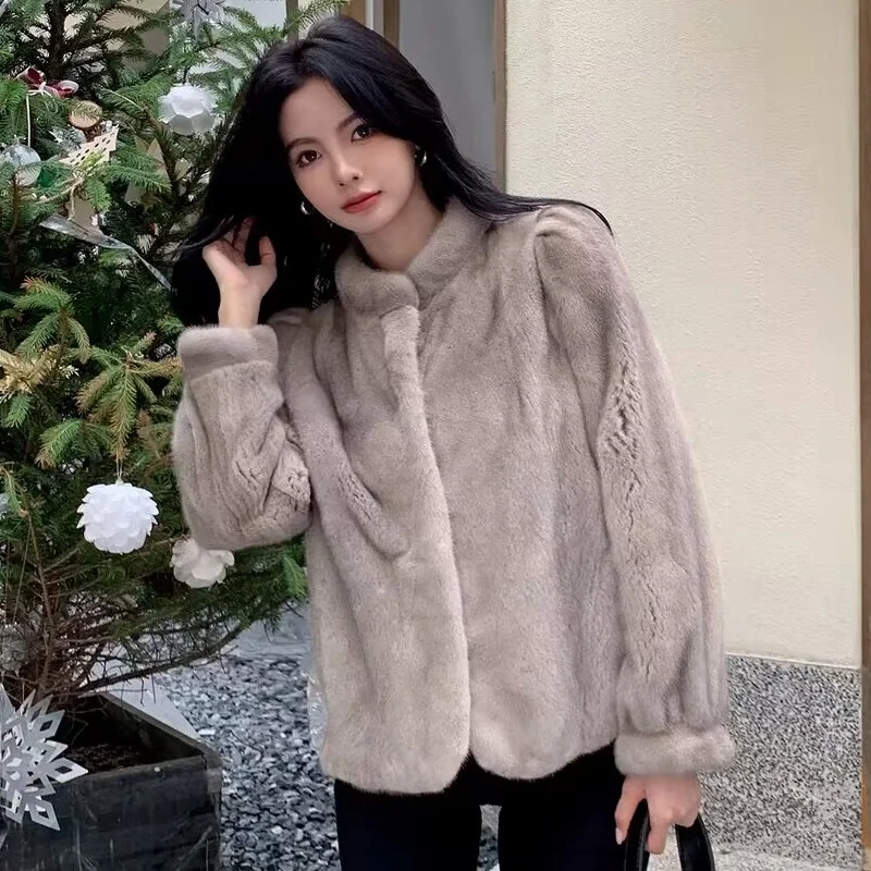 

Mink fur fur female whole mink 2024 winter new mink imported from Denmark short coat jacket young and stylish