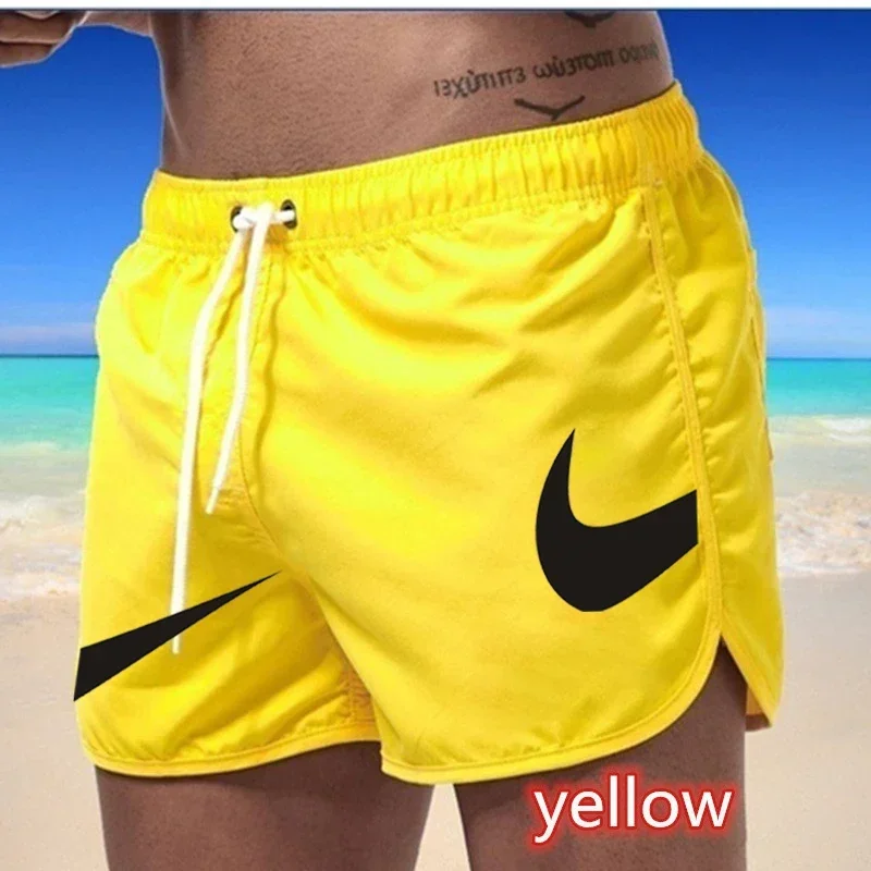 Pantalones cortos deportivos para hombre, Shorts con estampado Digital, informales, a la moda, con cintura elástica y atado, para playa, S-4XL verano, 2024