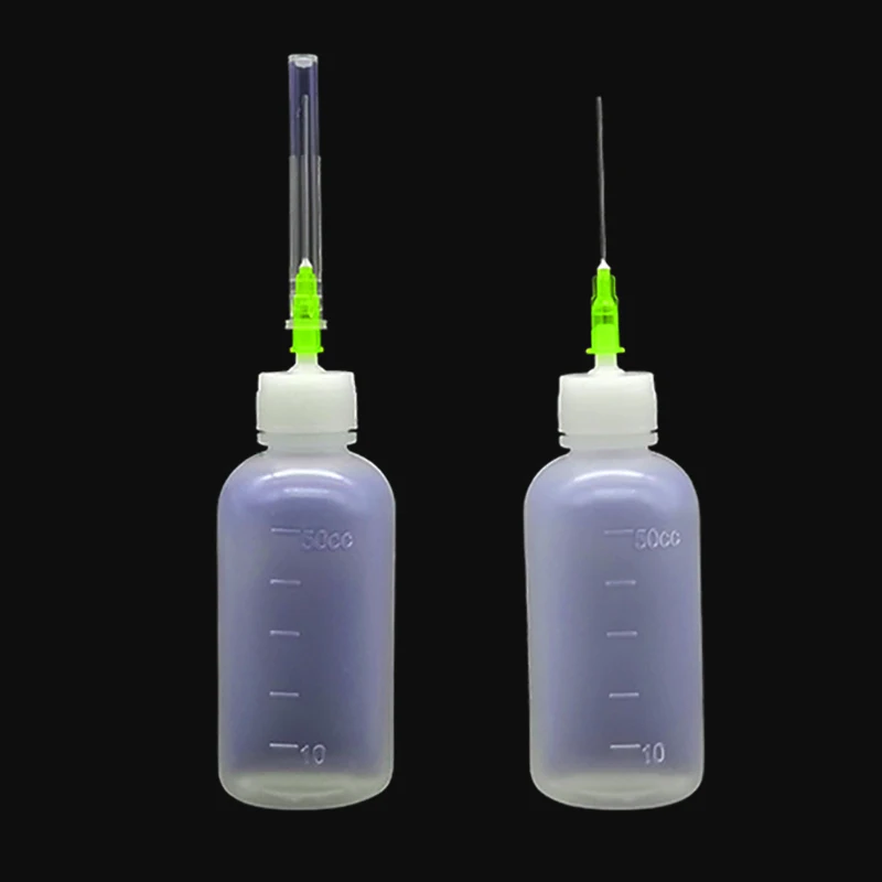 2pcs 50ml Needle Tip Soldering Cleaning Clear Liquid Flux Alcohol Oil Dispenser Plastic Hand Bottle Cleaner DIY Repair Tools