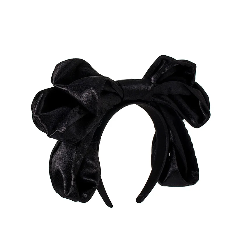 1pc schöne einfarbige Mädchen Lolita Satin großen Bowknot Haar Reifen Mode Cosplay süß vielseitig