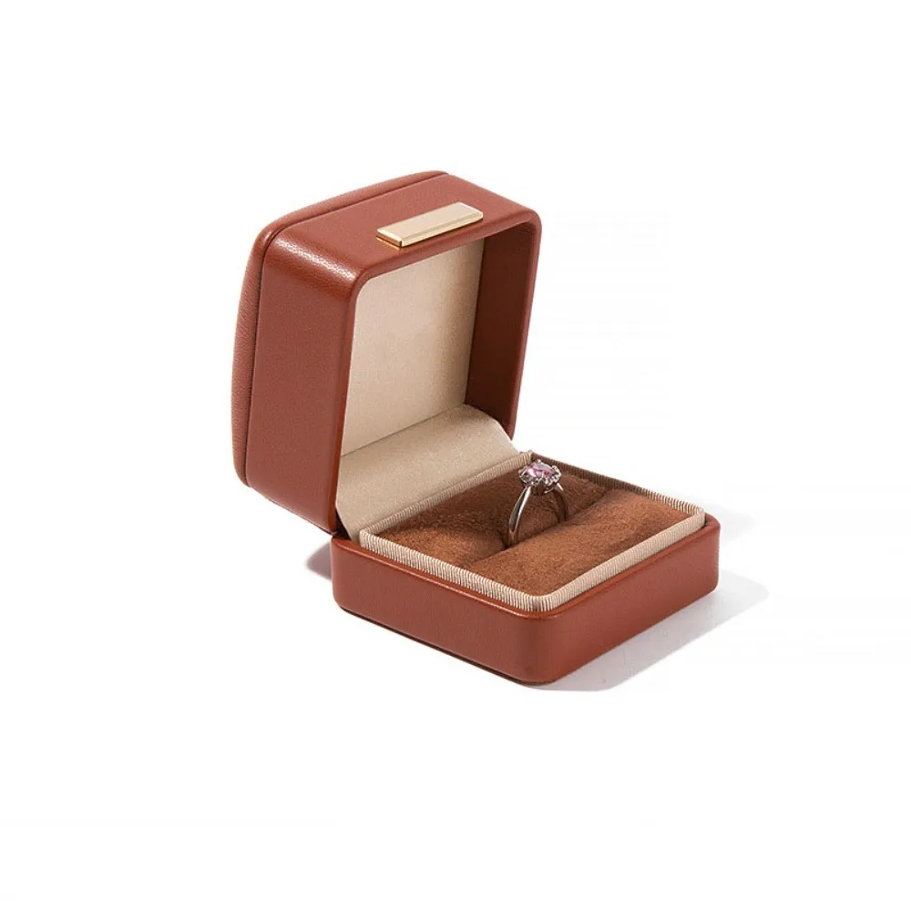 PU Leather Jewelry Packaging Box with Gold Buckle
