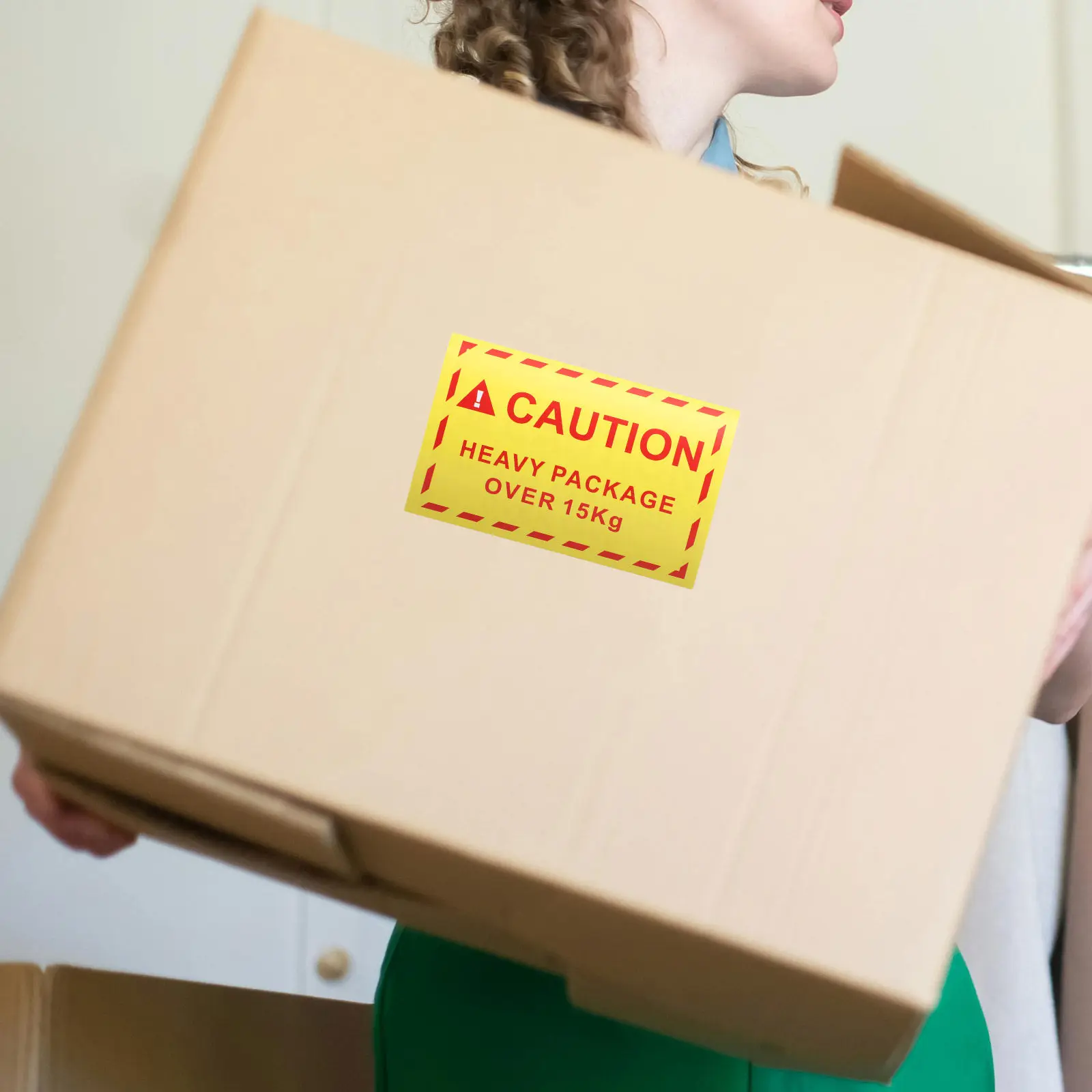 1 Roll Heavy Package Warning Labels Overweight Shipping Adhesive Stickers High Adhesion Waterproof Logistics Caution Heavy