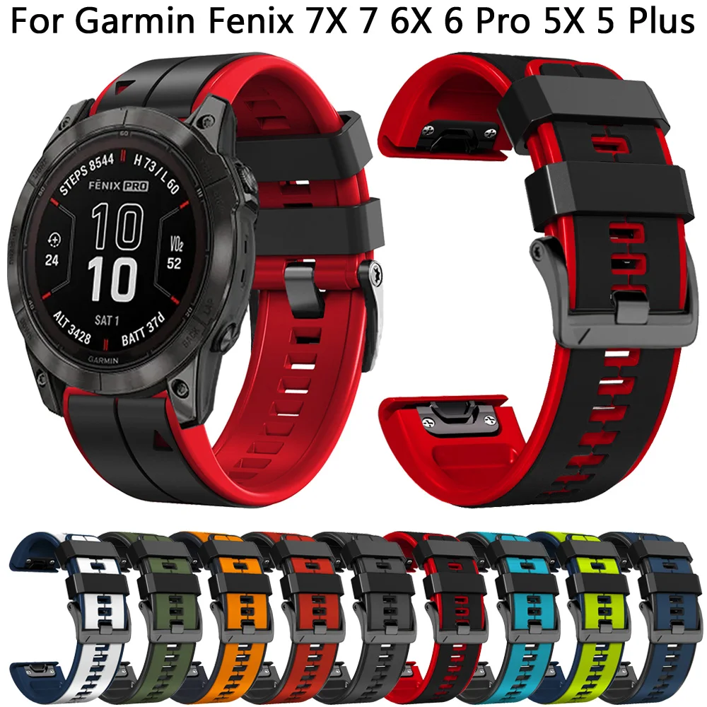 

Ремешок силиконовый для Garmin Fenix 7X 7 6X 6 Pro 5X 5 Plus, браслет для наручных часов Quickfit 945 Epix Pro Gen 2 47 мм 51 мм, 26 мм 22 мм