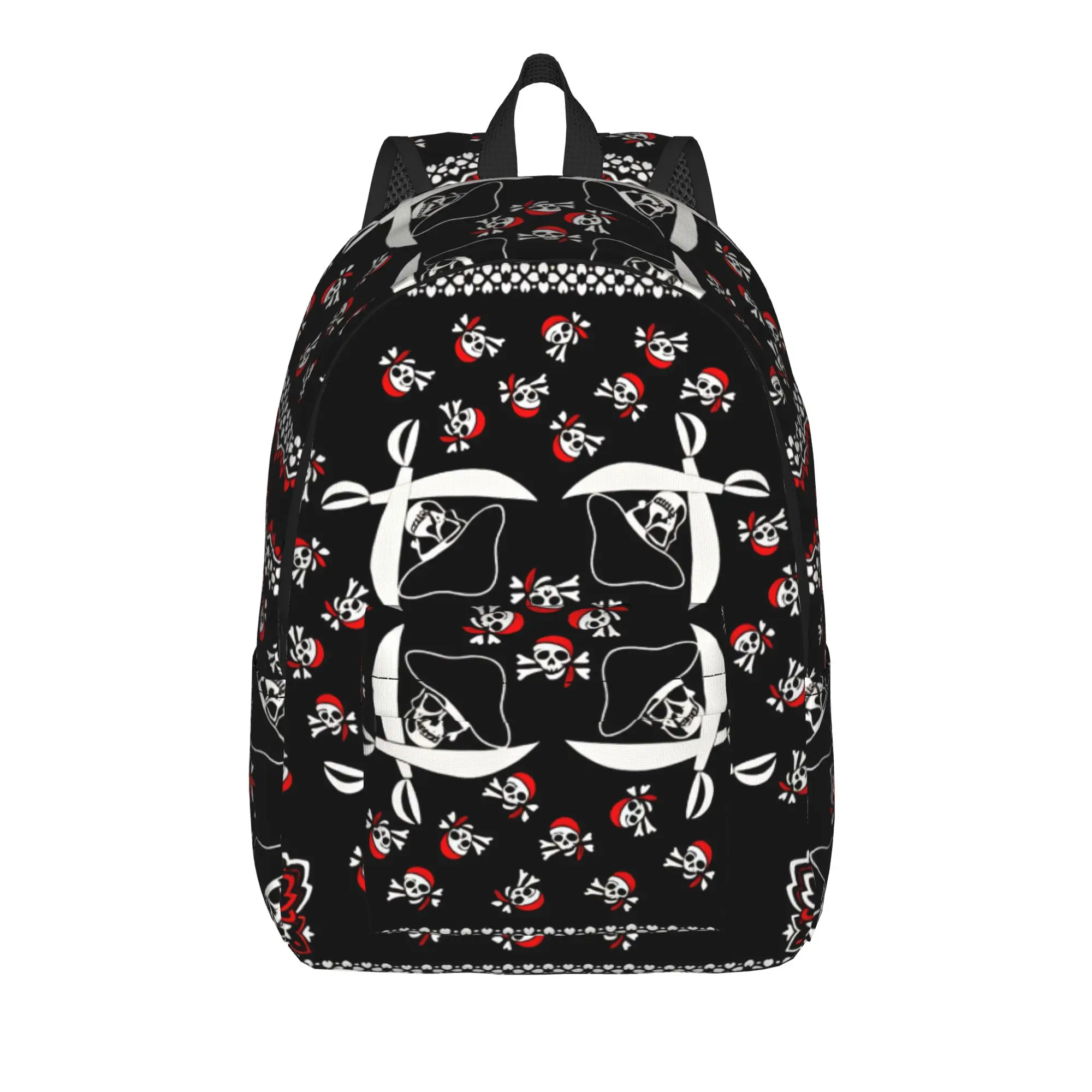 Pirate Red Backpack  Workout Backpacks Men Design Big High School Bags Streetwear Rucksack