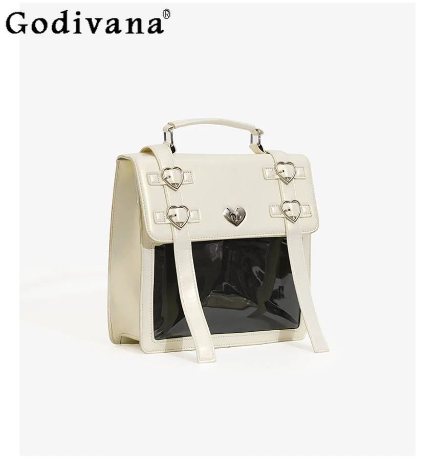 

Japanese Sweet Girl College Style Two-dimensional Transparent Pain Bag Daily Versatile Cute Large-capacity Commuting Backpack