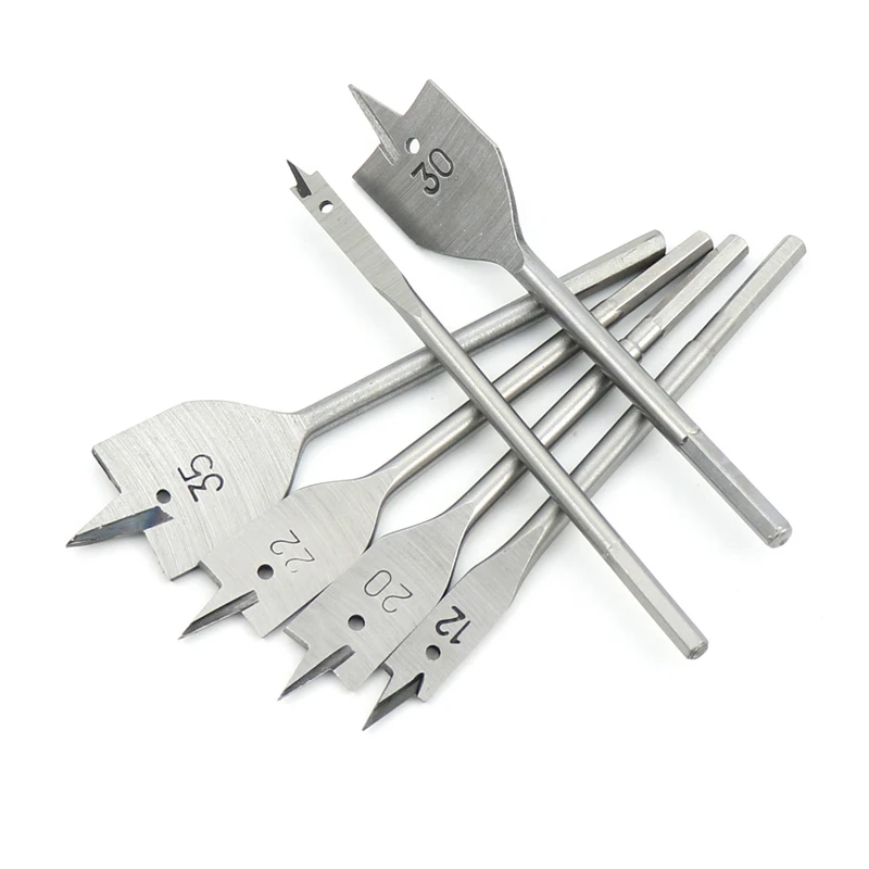 13-ピース-セット木工用フラットドリルビット木製ケース付き六角シャンクドリルビットセット木材開口部穴あけ用