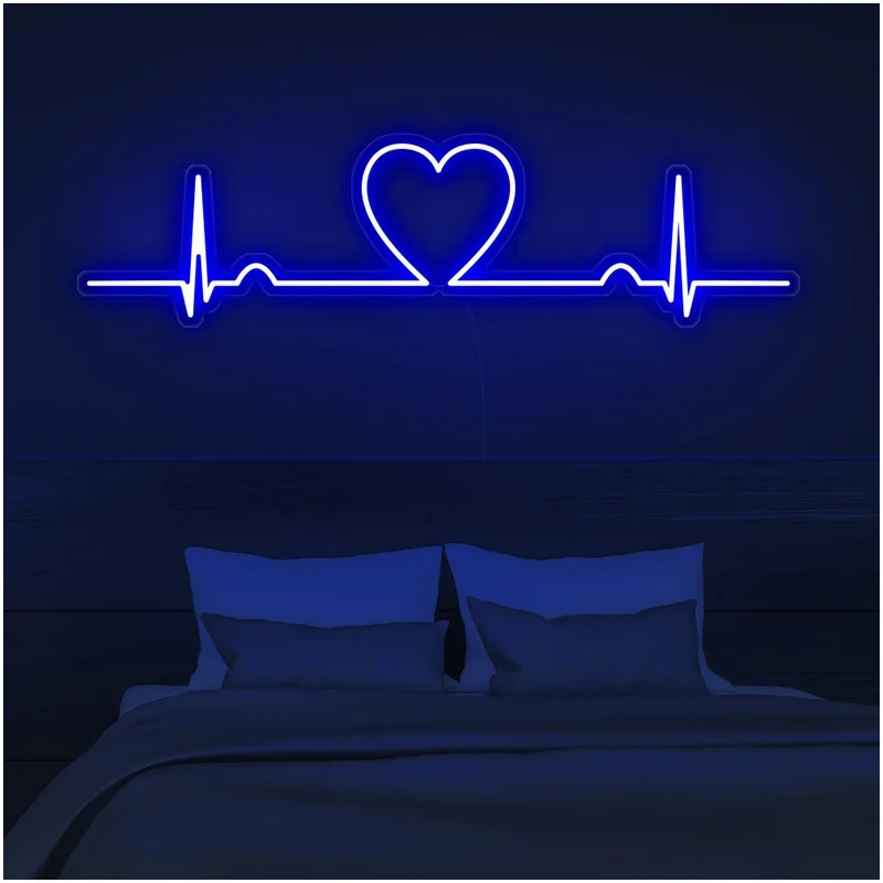 Heartbeat Neon, Heart Jump Neon Sign Led Neon Light for Room Decor Hospital Operating Room Decoration