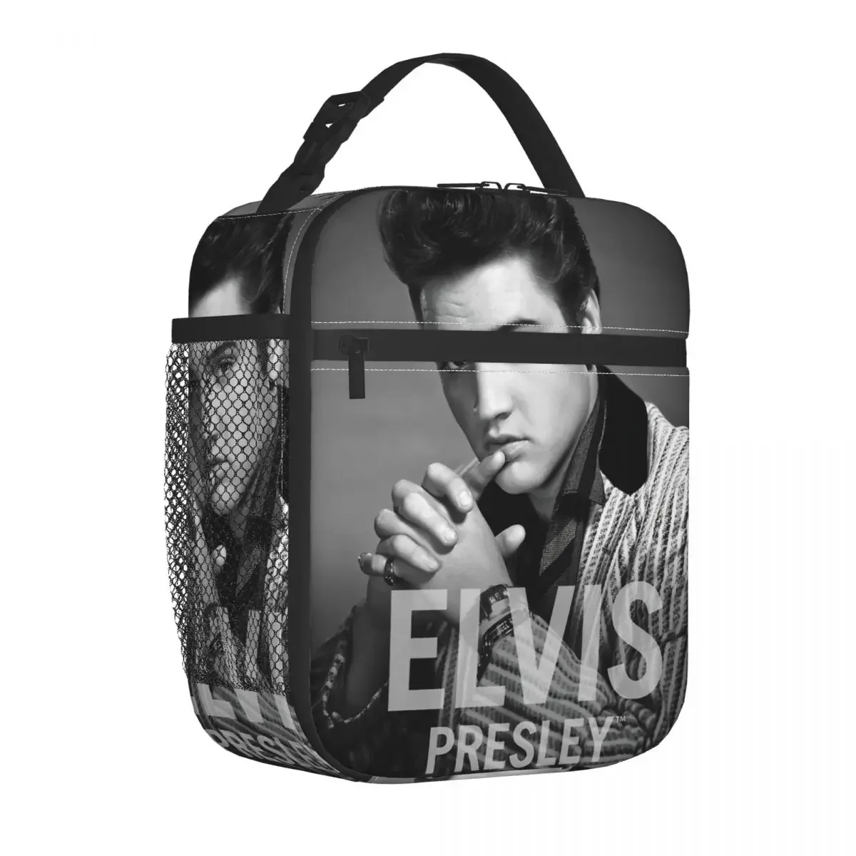 E-Elvis Presley Merch Insulated Lunch Tote Bag For School Office Storage Food Boxes Portable Cooler Thermal Bento Box