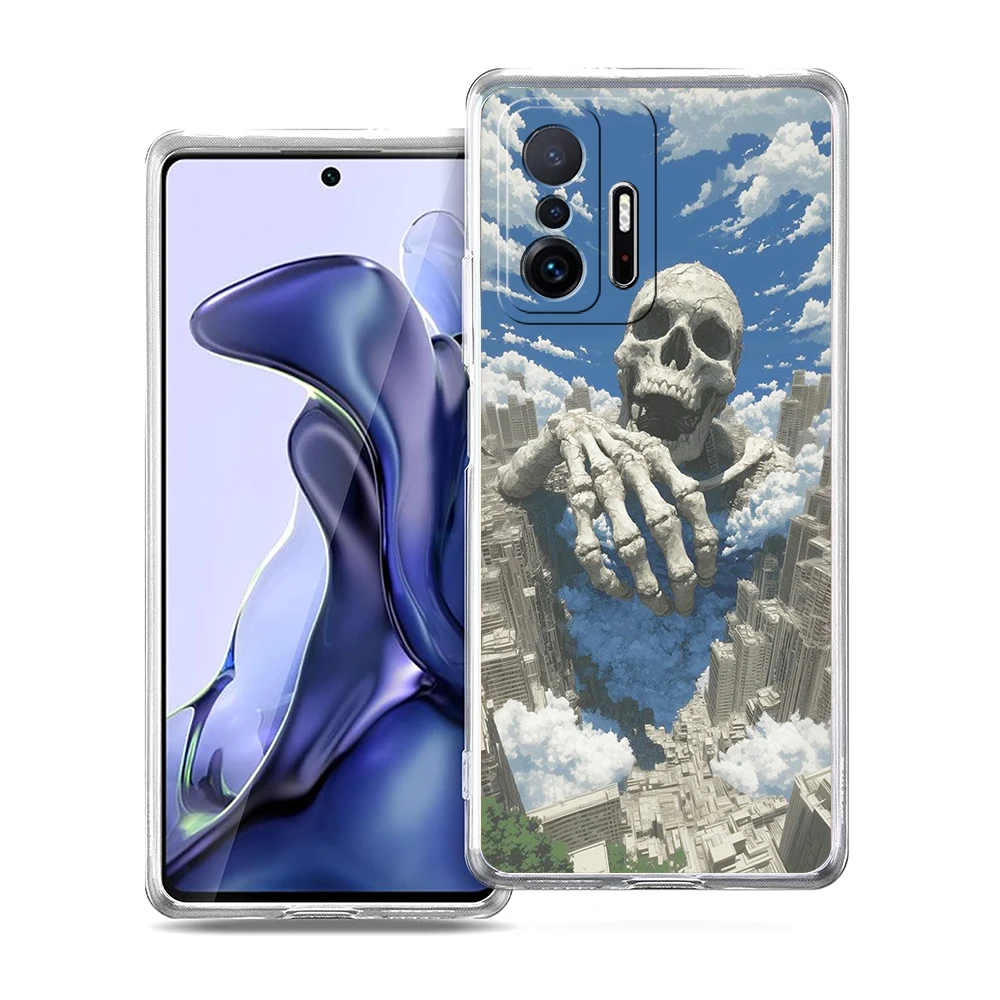 Прозрачный чехол Desolate Skeleton для Xiaomi 17 15 14 13 12 Poco X7 X6 X5 X4 F7 F6 F3 NFC Pro Max Lite 5G, мягкий чехол-накладка