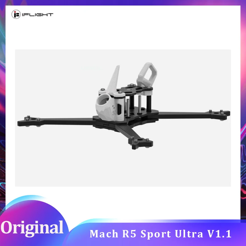 

IFlight Mach R5 Sport Ultra V1.1 Версия 190 мм Колесная база Кронштейн 5 мм Монтажное отверстие для камеры 14 мм Комплект рамы FPV Детали FPV