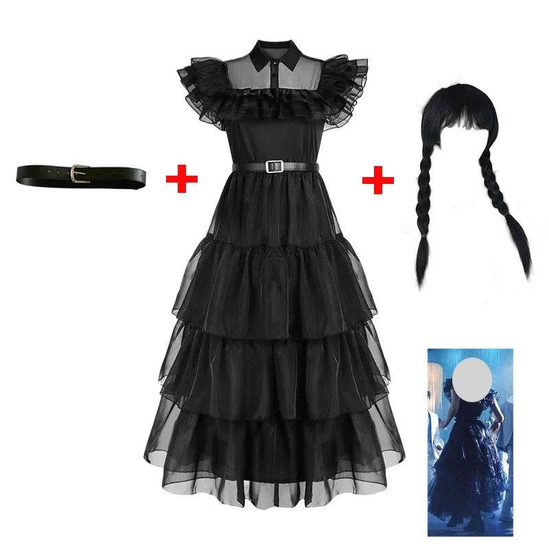 Christesday cosplay dress for girl kids black gothic dresses exact cosplay costumes Halloween party women clothes wa4945