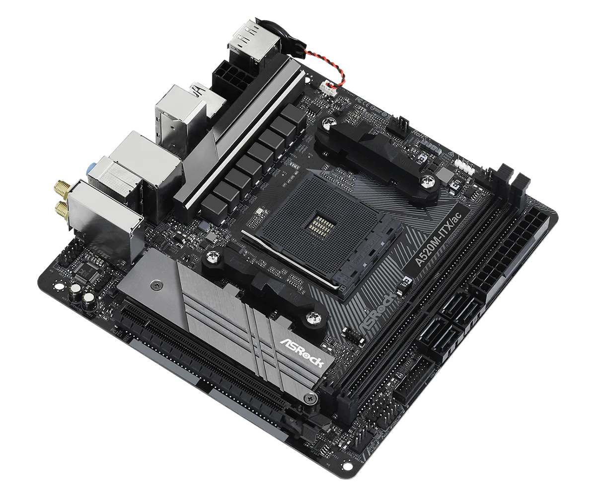 Used ASROCK A520M-ITX/ac Micro ATX For AMD A520 A520M DDR4 support R7 R5 5600G 5900 desktop CPU Socket AM4 Motherboard