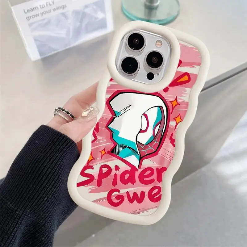 Marvel Sipider Man Gwen Phone Case for iPhone 15Plus 13Pro 15 XR 14ProMax 12 Mini 8 7 XS Max 11 Luxury Soft Cover