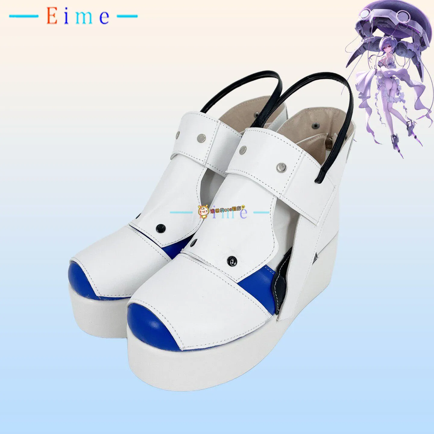 game-nikke-liberalio-jellyfish-cosplay-shoes-white-boots-halloween-carnival-pu-leather-shoes-custom-made