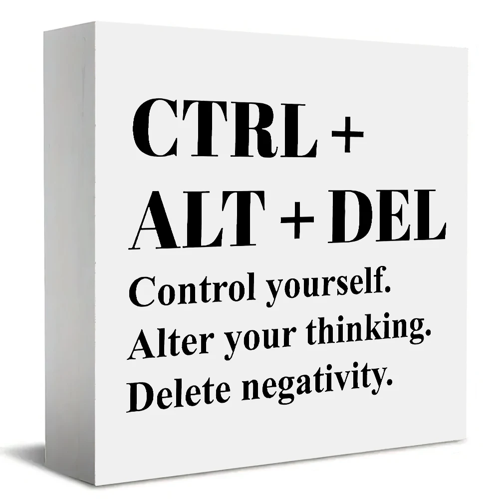 1 Piece Funny Ctrl Alt Del Inspirational Office Decor - Tabletop Ornament For Cubicles, Boss, Colleagues - Office Decor