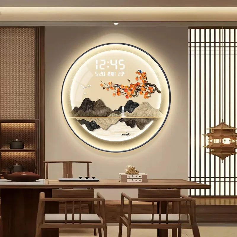 

Entrance decoration painting, electronic screen, clock, clock hanging on the wall in the living room and dining room