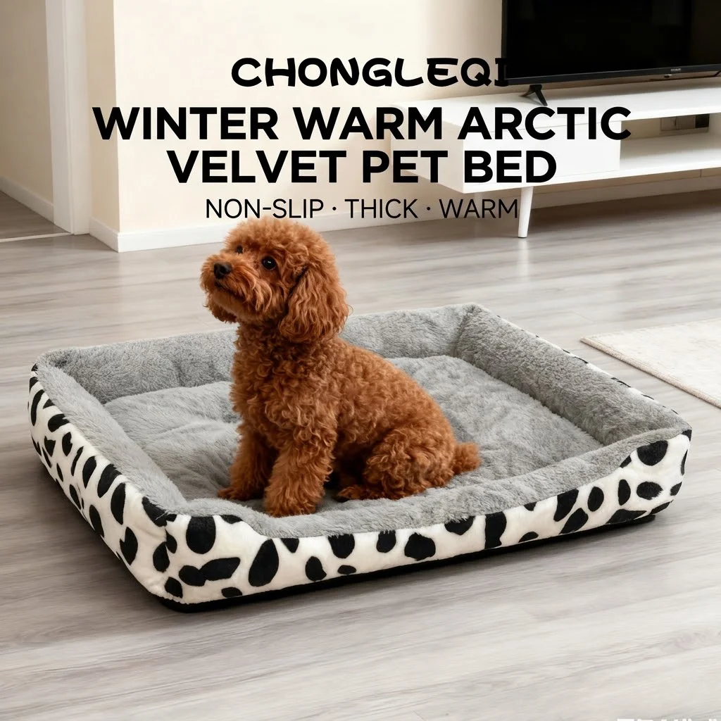 Warm Thick Dog Bed Sleeping Mat For Medium And Small Dogs Teddy Bichon Pomeranian Pet Nest