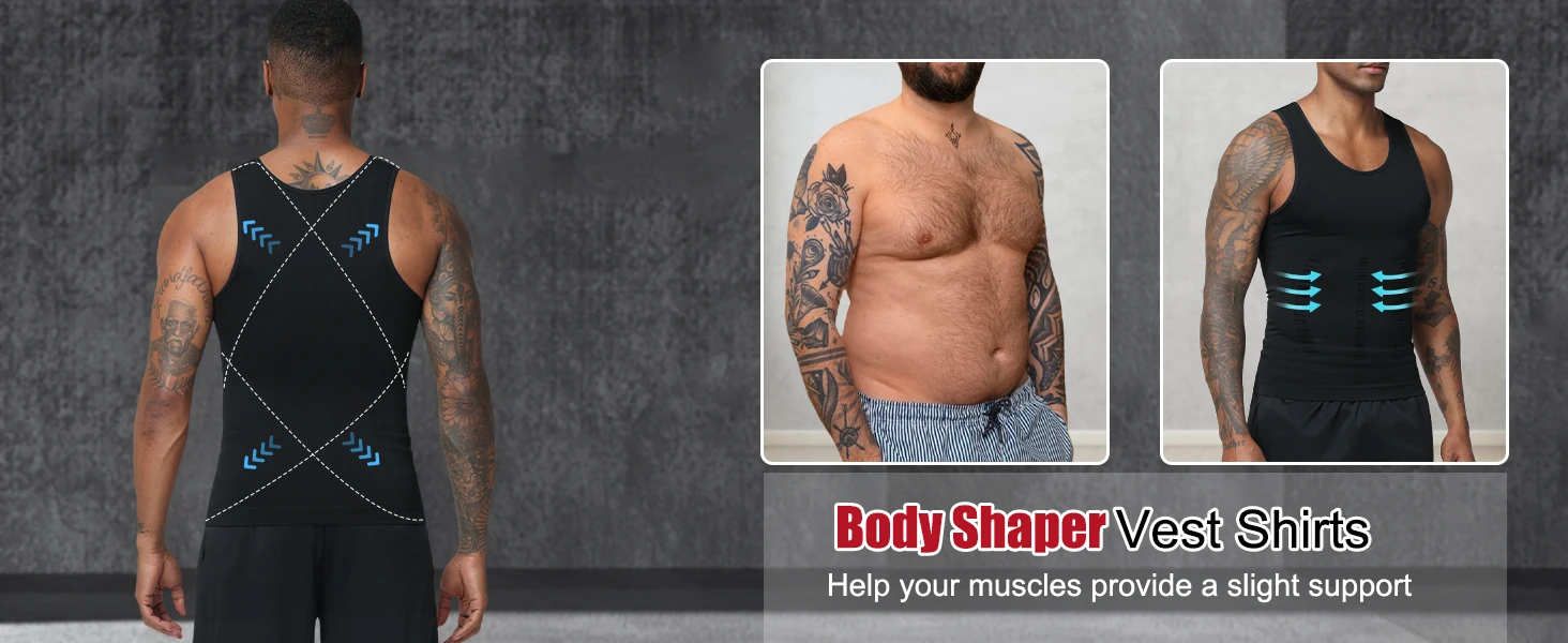 1-2 Stück Herren Shapewear Kompressionsshirt Bauchkontrolle Schlankheits-Weste Taillentrainer Körperformer Korsett Unterwäsche Hohe Elastizität – Detail 9