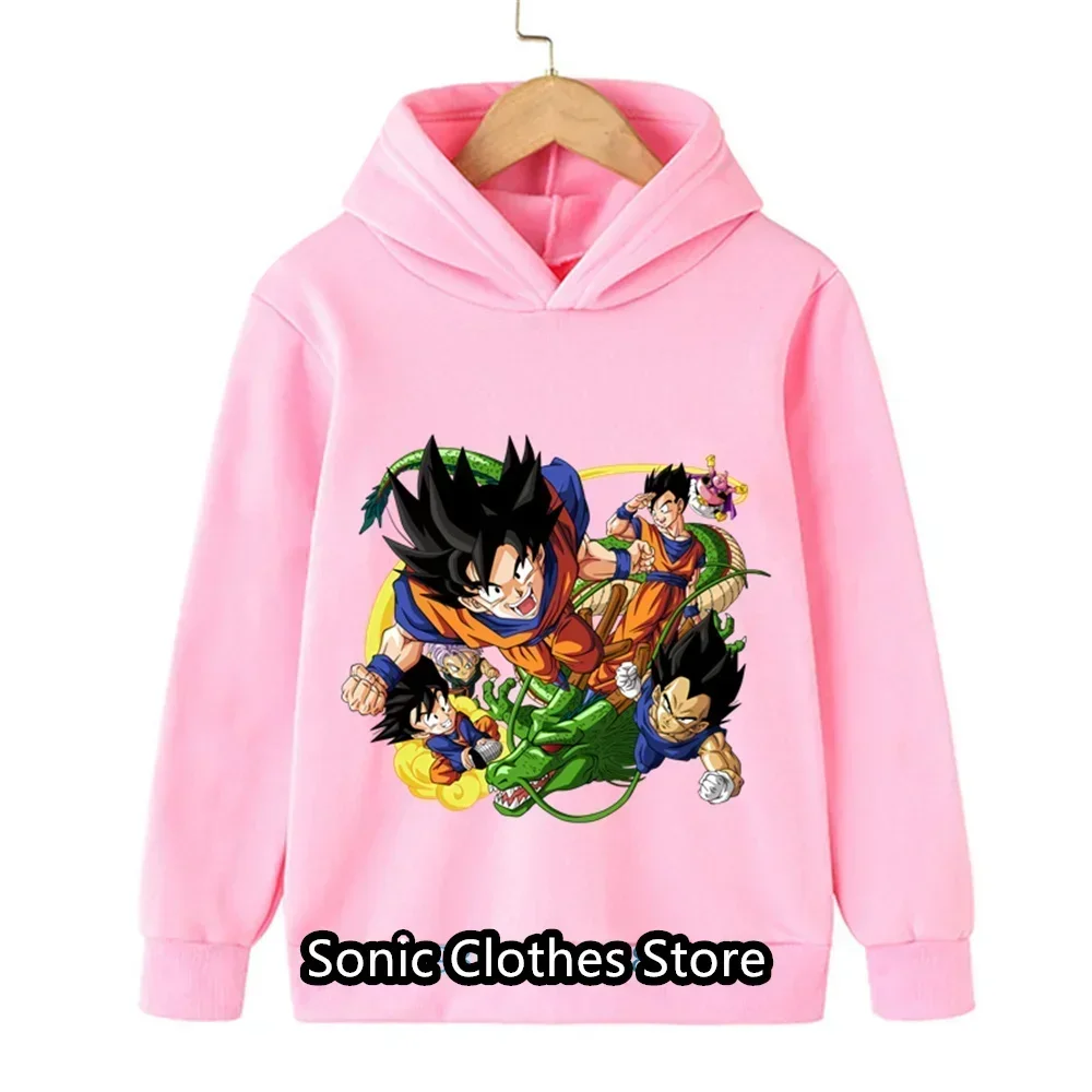 Anime Dragon Ball Z Hoodie Sweatshirts Kids Boys Clothes 2024 Autumn Winter Pullover Hoodies Children's Clothing Hoodie Jackets