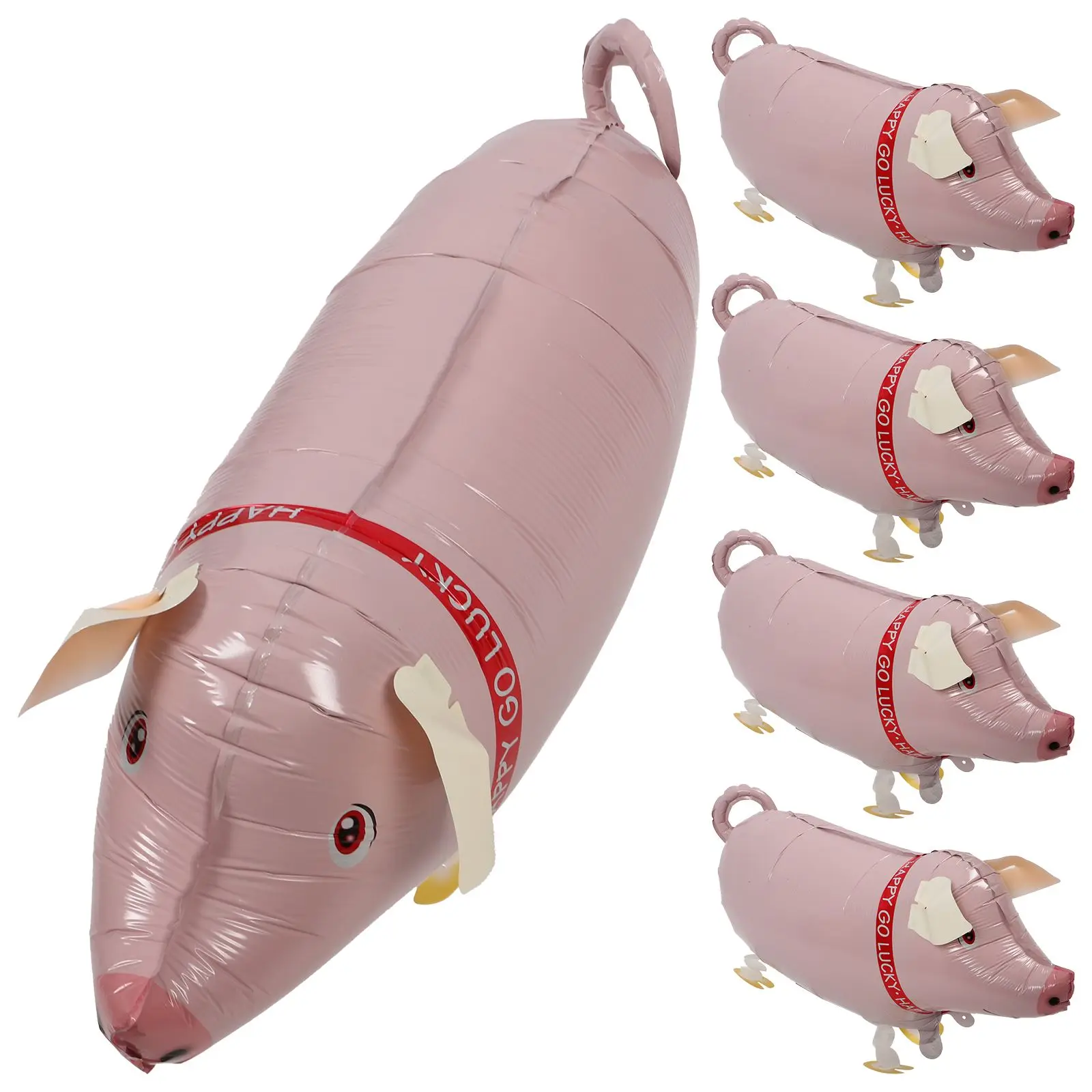

5 Pcs Inflatable Balloons Aluminum Film Toys Animal Shape Kids Birthday Gifts Pig Shaped Balloon Games Accessories